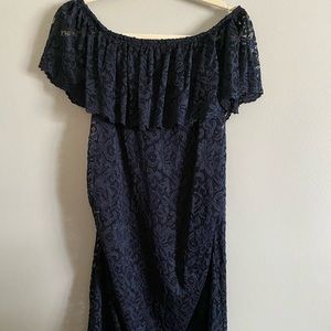 Off the shoulder lace maternity dress